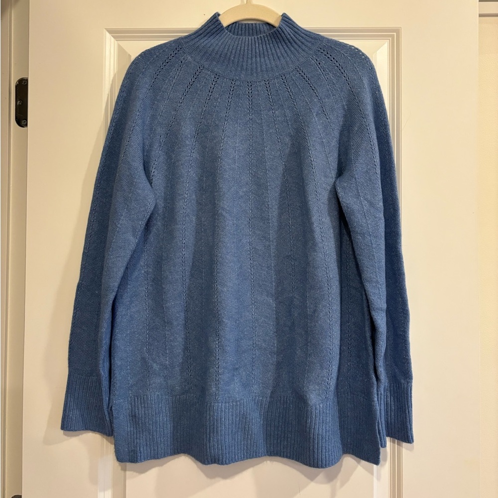 Talbots Blue Turtleneck Knit Sweater